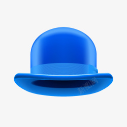 蓝色绅士礼帽素材