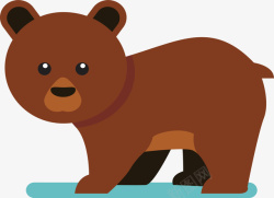 呆萌的冬季棕色大熊矢量图素材