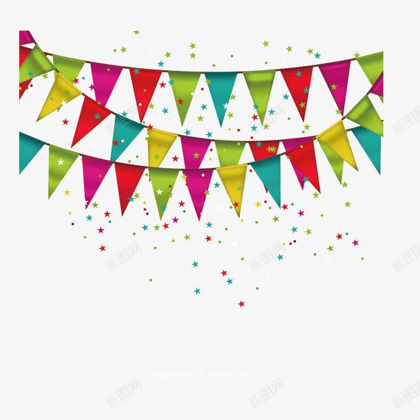 精美三角拉旗背景png免抠素材_88icon https://88icon.com 三角 彩色 拉旗