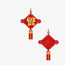 红色福中国结素材
