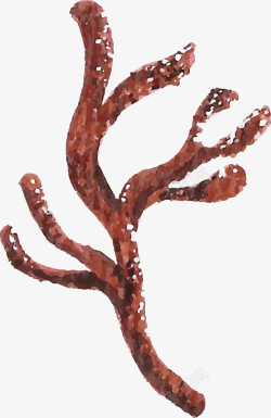一株珊瑚世界海洋日手绘棕色珊瑚高清图片