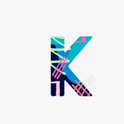 时尚个性字母K矢量图素材