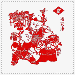 红色新年年画素材