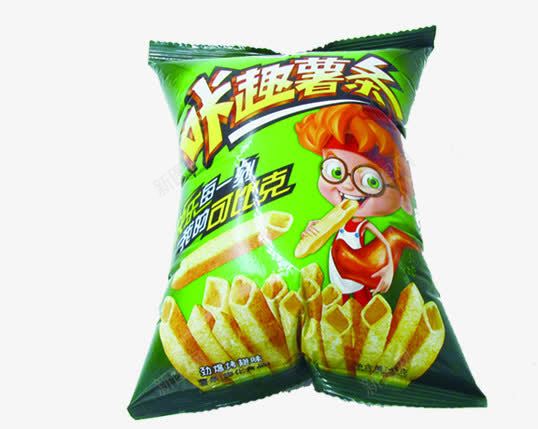 咔趣薯条绿色零食包装png免抠素材_88icon https://88icon.com 包装 绿色 薯条 零食