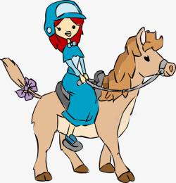 骑马的女孩素材