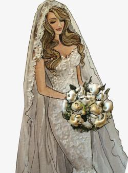 穿婚纱的新娘子素材