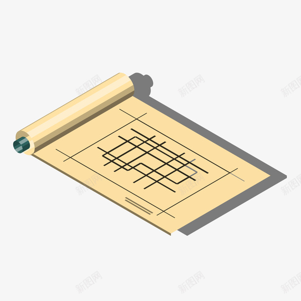 卡通图纸矢量图ai免抠素材_88icon https://88icon.com 创意卡通 卡通 卡通插图 图纸 工程图 插图 矢量图