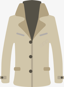 灰色长款大衣外套矢量图素材