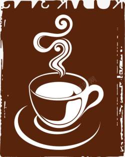 褐色底纹咖啡杯香气图案素材