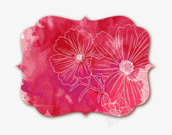 创意水彩花朵标签矢量图素材