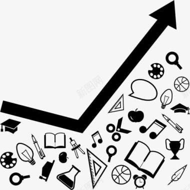 地图线线图形教育材料下箭头图标图标