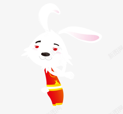 可爱卡通小动物喜庆手绘小白兔儿童LOGO白嫩可爱矢量图图标图标