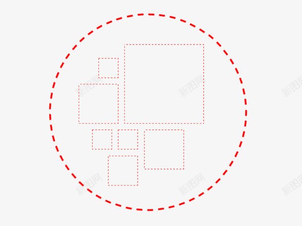 红色创意虚线圈png免抠素材_88icon https://88icon.com 创意 红色 虚线圈