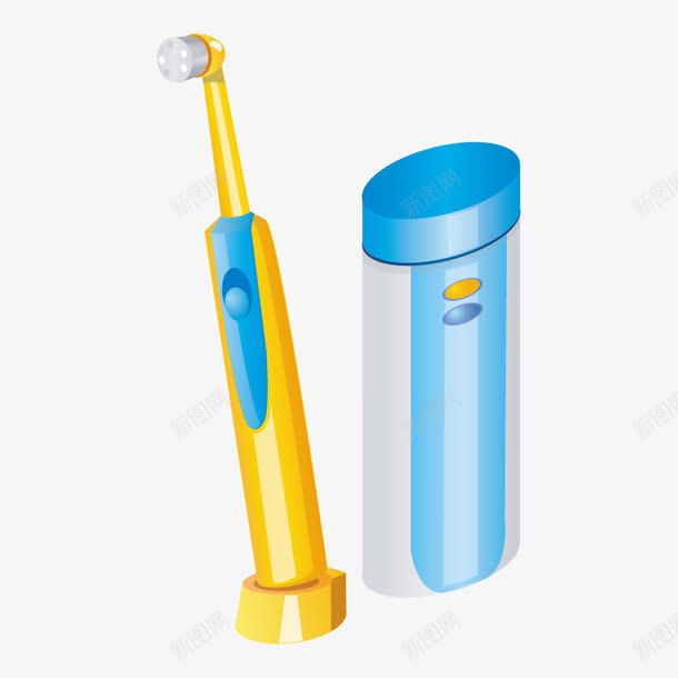 黄色电动牙刷png免抠素材_88icon https://88icon.com 电动牙刷 素材 黄色