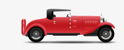 红色复古汽车矢量图素材