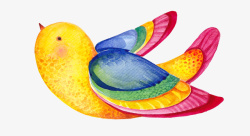 手绘水彩绘画动物小鸟素材