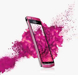 创意紫色浪漫PSD手机广告素材