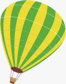 手绘黄绿色氢气球素材