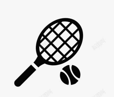 卡通黑白色网球标识图标图标