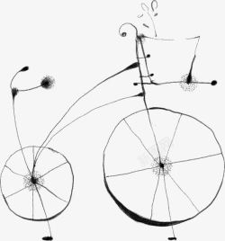 扁平风格合成简笔画自行车素材