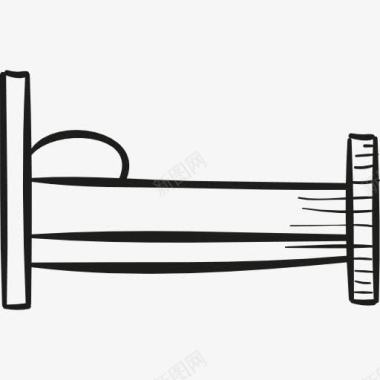 王子床床侧视图图标图标