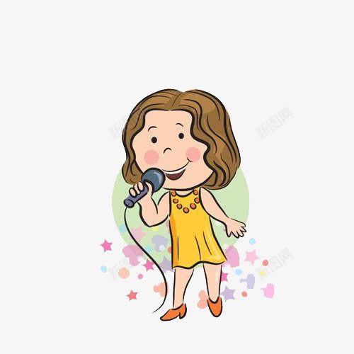 唱歌的小女孩png免抠素材_88icon https://88icon.com 卡通人物 手绘 手绘人物 手绘女孩