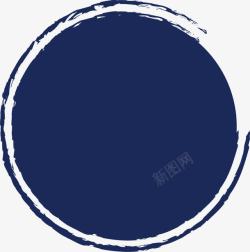 蓝色圆形虚线圆元素素材