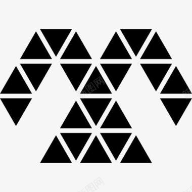 多边形形状对称的小三角形图标图标