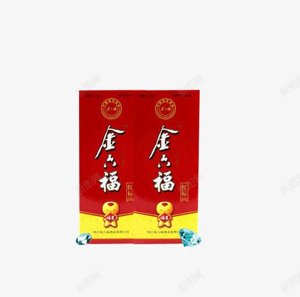 金六福包装盒png免抠素材_88icon https://88icon.com 白酒 酒包装 金六福