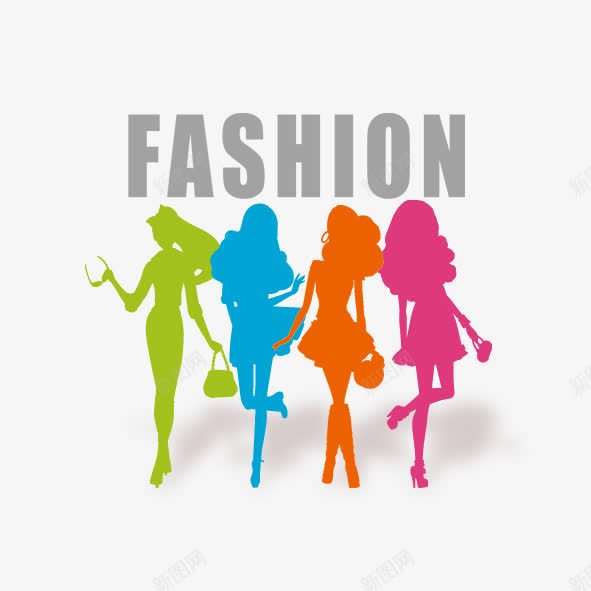 时尚美女剪影png免抠素材_88icon https://88icon.com 剪影 彩色 时尚美女