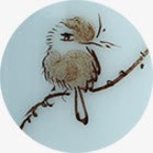 可爱手绘鸟儿陶瓷花纹素材