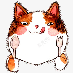 卡通猫png免抠素材_88icon https://88icon.com 动物 卡通猫 可爱 猫 花猫