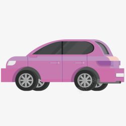 卡通紫色小汽车轿车素材