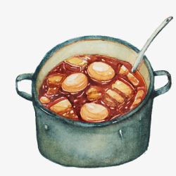 手绘红烧肉素材