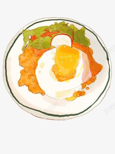 蛋炒饭png免抠素材_88icon https://88icon.com 手绘炒饭 手绘美食 美食插画 食物插画