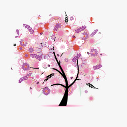 粉色的开花的树素材