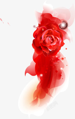 彩绘玫瑰花矢量图素材