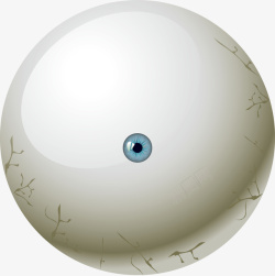 卡通立体眼球蓝色小眼仁元素矢量图素材