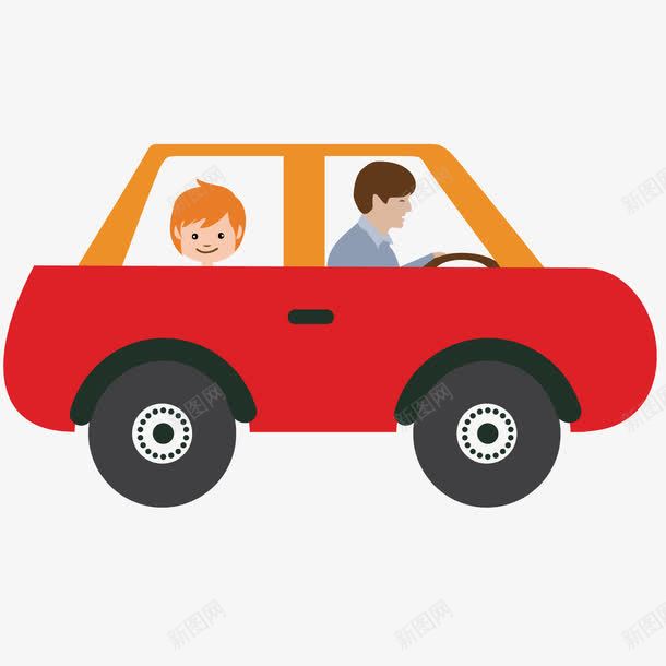 红色的小汽车png免抠素材_88icon https://88icon.com 交通 人物 汽车 红色