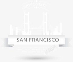 旧金山金门大桥标签素材