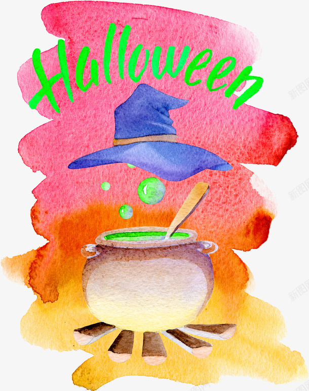 Halloweenpng免抠素材_88icon https://88icon.com 万圣节 巫师帽 涂鸦 素材