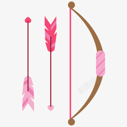 粉色弓箭情人节装饰素材