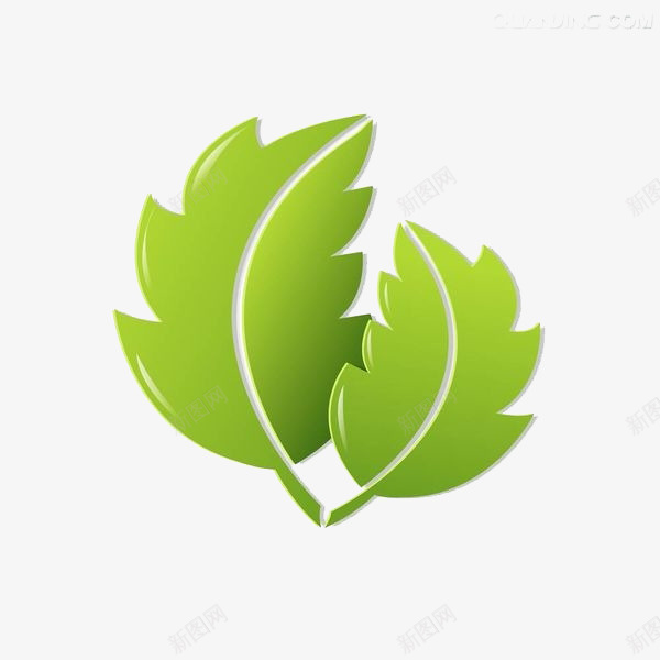 两片树叶png免抠素材_88icon https://88icon.com 卡通 循环的 手绘 树叶 环保的 简笔 绿色的