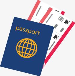 旅游季度假护照机票矢量图素材