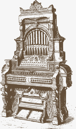 古老的手绘管风琴素材