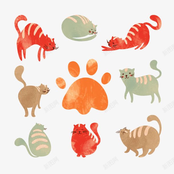 猫手绘卡通脚印萌宠矢量图ai免抠素材_88icon https://88icon.com 卡通 手绘 猫 脚印 萌宠 矢量图