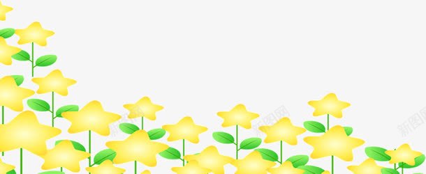 黄色花丛png免抠素材_88icon https://88icon.com 绿叶 花丛 花卉 花朵 黄色