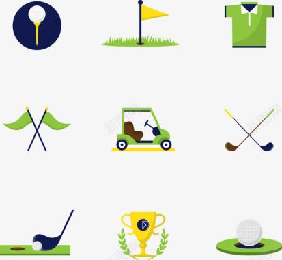 9款创意高尔夫图标图标