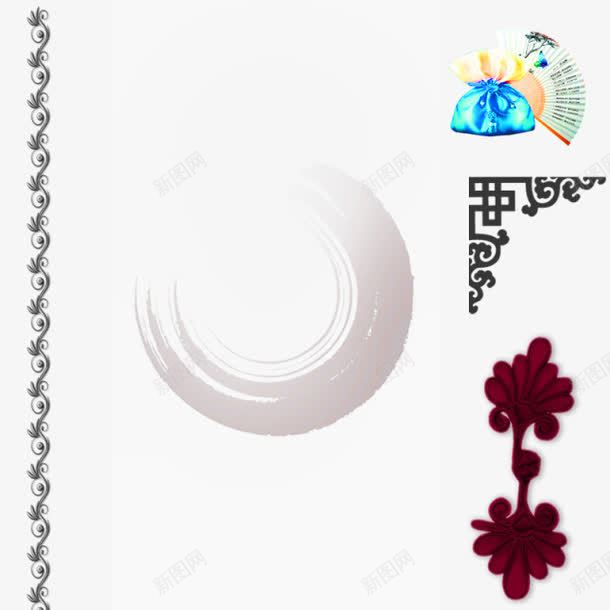 红色中国风花朵边框纹理png免抠素材_88icon https://88icon.com 中国风 免抠PNG 红色 花朵 边框纹理