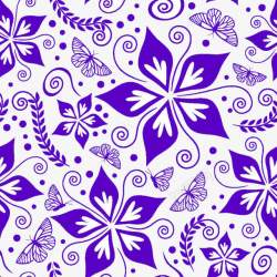 卡通手绘蓝色花朵蝴蝶底纹装饰素材